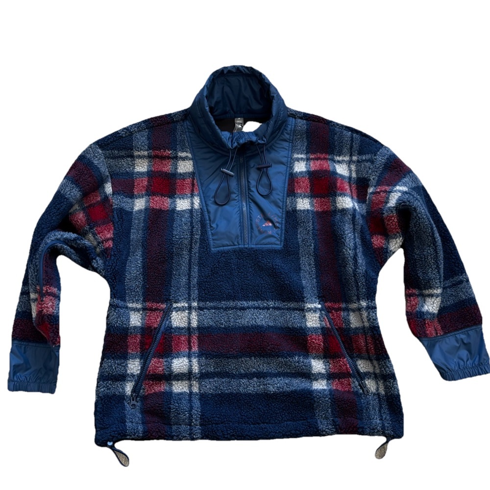 Adidas by Stella McCartney Blue and Red Plaid Jacket - Picture 2 of 8